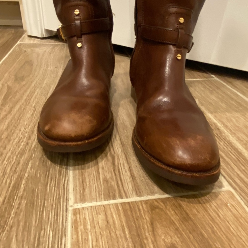 Tory Burch Brown Leather Riding Boots - Picture 2 of 16